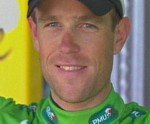 Kim Kirchen en vert apr�s la sixi�me �tape du Tour de France 2008